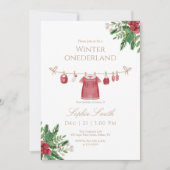 Fille hiver Onederland Premier Invitation d'annive (Devant)