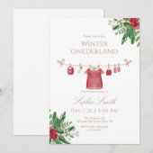 Fille hiver Onederland Premier Invitation d'annive (Devant / Derrière)