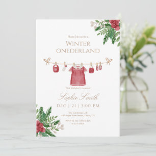 Fille hiver Onederland Premier Invitation d'annive