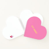 Fille Hot rose et nom jaune Carnet de coeur (Intérieur)