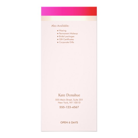 Fille Hot Rose Gold Stripe Salon Prix Menu (Dos)