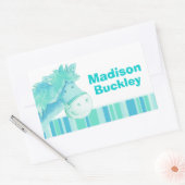 Fille id nom complet aqua pony cheval autocollant (Enveloppe)