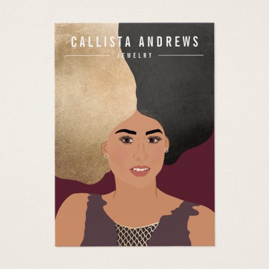 Fille Illustration de mode à l'oreille carte d'aff (Devant)