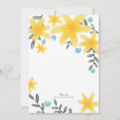 Fille Invitation de Baby shower jaune tropical (Dos)