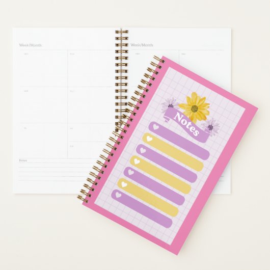 Fille jaune violet Fleur Floral Coeurs de fleurs (Devant avec enveloppe)