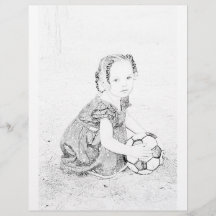 Fille jouant au football page à colorier