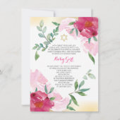 Fille Juive Invitation de la Journée de Naming - F (Devant)