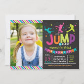 Fille Jump & Jeu Bounce House Invitations d'annive (Devant)