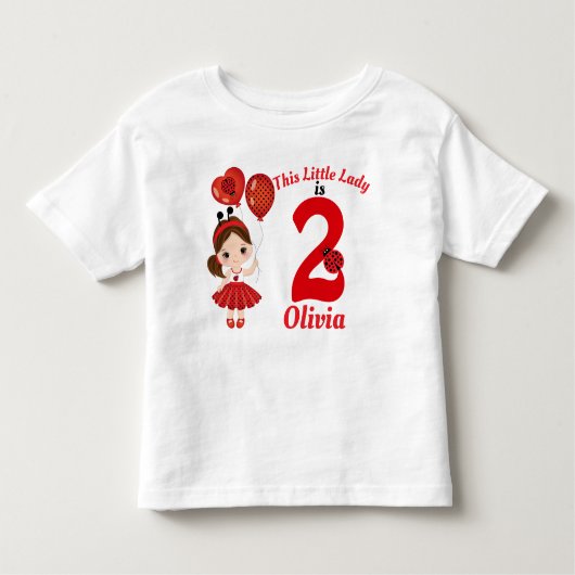 Fille Ladybug Anniversaire Jour du bébé T-shirt Fi (Devant)