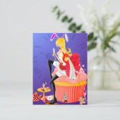 Fille lapin sur carte postale cupcake (Debout devant)