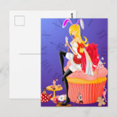 Fille lapin sur carte postale cupcake (Devant / Derrière)