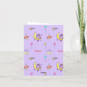 Fille Licorne Deux Invitation Anniversaire Violett (Dos)