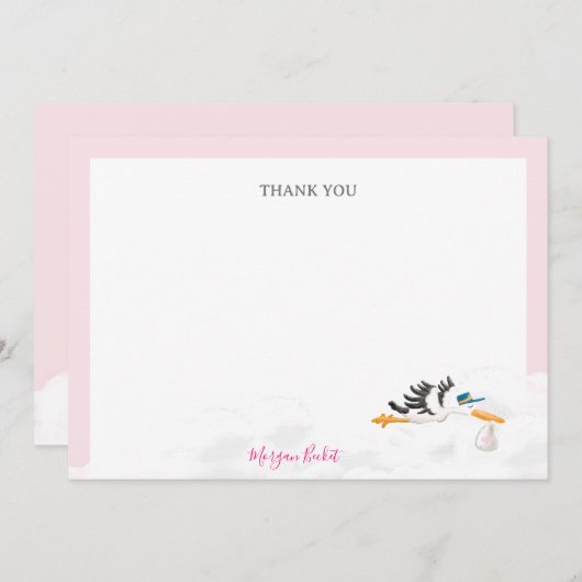 Fille "Livraison Spéciale" Carte de remerciement p (Devant / Derrière)