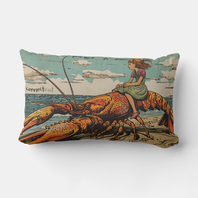 Fille Marche Lobster Jeu Oreiller (Verso)