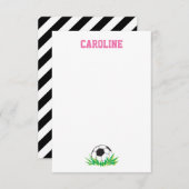 Fille Merci de soccer Papier à lettres (Devant / Derrière)