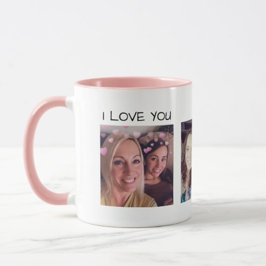 Fille mère Photo personnalisée Collage Mug (Gauche)