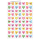 Fille mignonne amusant carte de coeur de conversat (Devant)