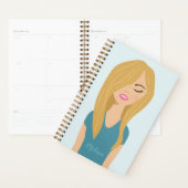 Fille mignonne avec illustration de cheveux longs (Devant avec enveloppe)