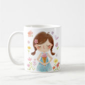 Fille mignonne avec Mug de crème glacée (Gauche)