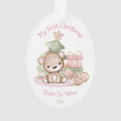 Fille mignonne Bébé premier ornement de Noël acryl (dos)