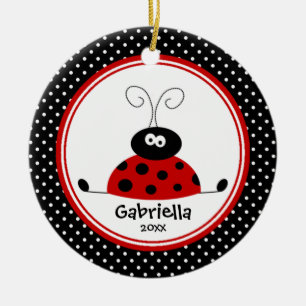 Fille mignonne décoration de Noël coccinelle