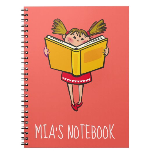 Fille mignonne lisant une fille de geek de livre (Devant)