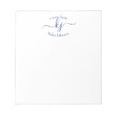 Fille moderne 2 Monogramme Nom Note Du Bloc-Notes (Devant)
