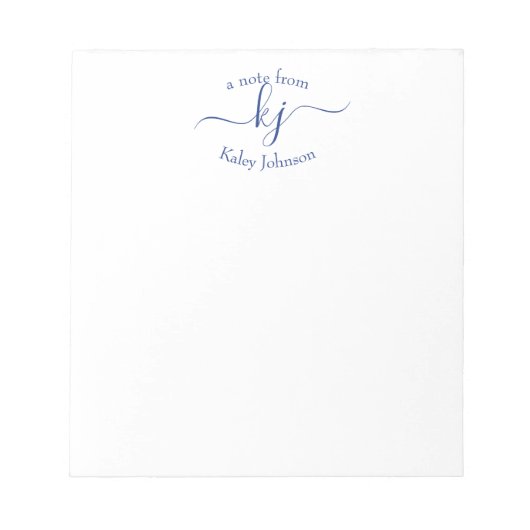 Fille moderne 2 Monogramme Nom Note Du Bloc-Notes (Devant)