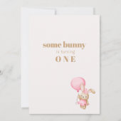 Fille modifiable 1er anniversaire rose Invitation (Dos)