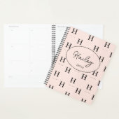 Fille Monogramme Motif Calligraphie Nom Blush Pink (Devant avec enveloppe)