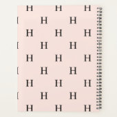 Fille Monogramme Motif Calligraphie Nom Blush Pink (Dos)