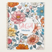 Fille Monogramme Motif Floral Nom personnalisé (Devant)