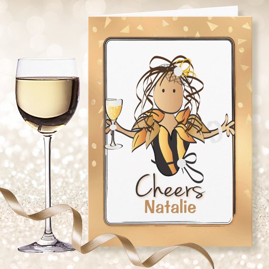 Fille mousseuse glam n'importe quel âge carte d'an