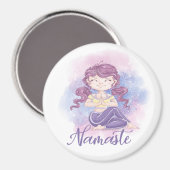 Fille Namaste Yoga Magnet (Recto/Verso)
