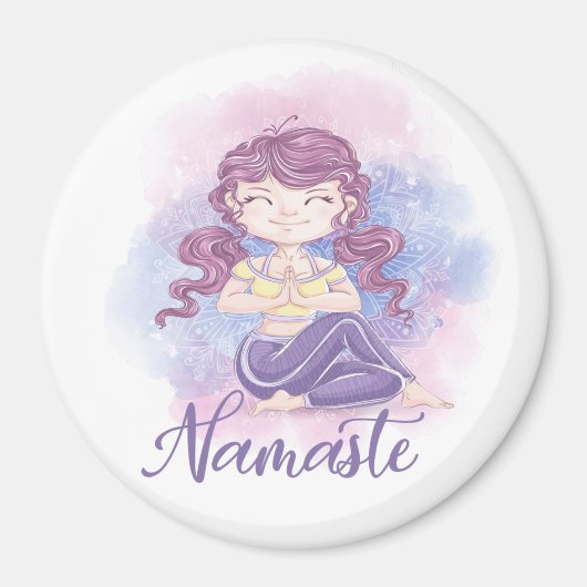 Fille Namaste Yoga Magnet (Devant)
