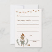 Fille Noël Merci note, remplir la carte (Devant)