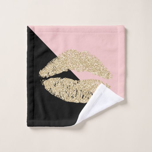 Fille Noir Blush Rose Chic Parties scintillant lèv (Gant de toilette)