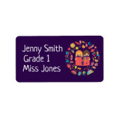 Fille nom de sujet école étiquettes (Devant)