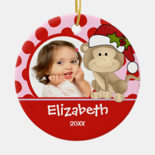 Fille Ornement de Noël personnalisé Singe