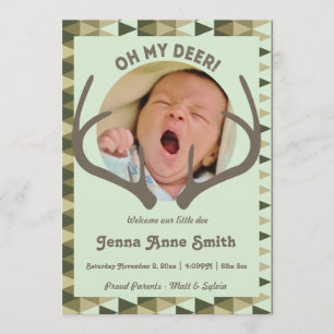 Fille ou garçon de faire-part de Camo de naissance