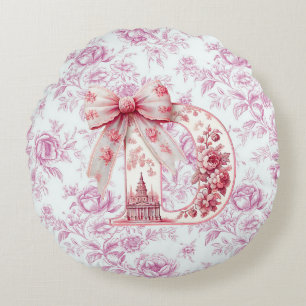 Fille papa's Light Rose Chinoiserie Coussin rond