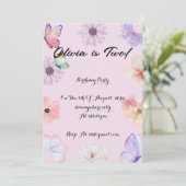 Fille papillon florale invitation anniversaire fil (Debout devant)