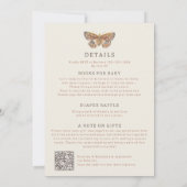 Fille papillon tout en un Baby shower Invitation (Dos)