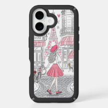 Fille Parisienne - Tour Eiffel mignonne et rue du