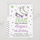 Fille Patinage Invitation de fête d'anniversaire (Devant / Derrière)