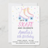 Fille Patinage Invitation de fête d'anniversaire (Devant)