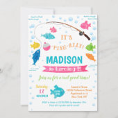 Fille Pêche Invitations Anniversaire 2e 3e 4e (Devant)