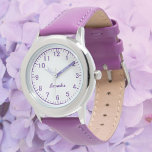 Fille personnalisée Nom Acier inoxydable Bracelet<br><div class="desc">Custom Girl Name Acier Inoxydable Violet bracelet Montre enfant.</div>