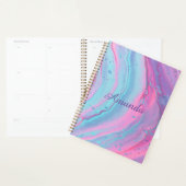Fille Personnalisée Pink and Blue Swirls Planner (Devant avec enveloppe)
