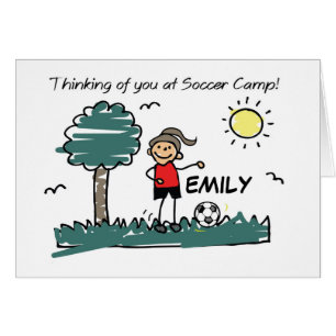 Fille Personnaliser Nom Soccer Camp Stick Figure T